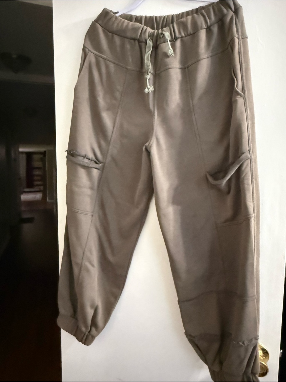 POL Olive Track Cargo Joggers with Drawstring